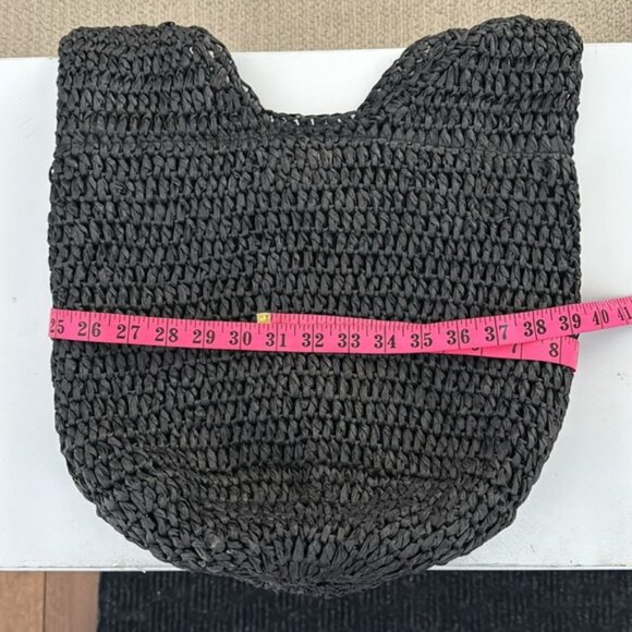 Aritzia Main Character Black Woven Hobo Paper Handbag - Picture 9 of 10